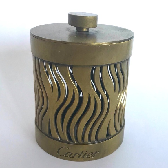 Cartier Other - Vintage Mid Century Cartier Brass Candle Holder With Lid